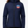 NWS Embroidered Blue Hooded Jacket Womens