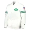 NY Jets The Power Forward White Varsity Jacket