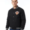 NY Knicks Black Poly Twill Jacket