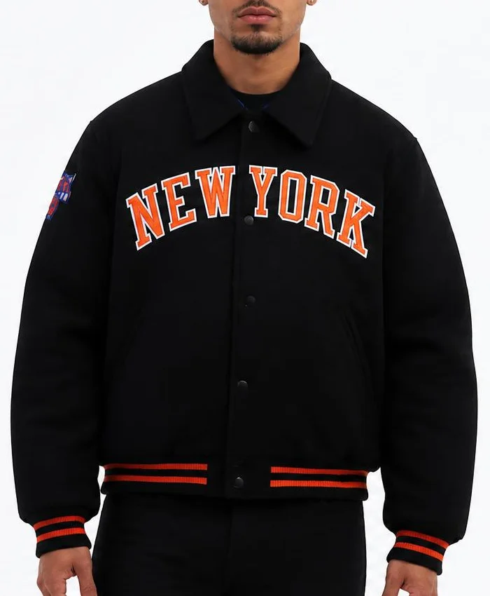 NY Knicks Raekwon Varsity Jacket Mens