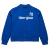 NY Yankees Throwback Graphics Blue Satin Jacket