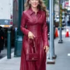 NYC 2025 Blake Lively Leather Red Dress