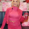 NYC 2026 Megan Moroney Rising Canes Pink Cropped Jacket
