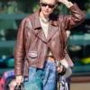NYC Gigi Hadid Brown Leather Jacket