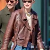 NYC Guest In Residence Store Gigi Hadid Brown Leather Biker Jacket