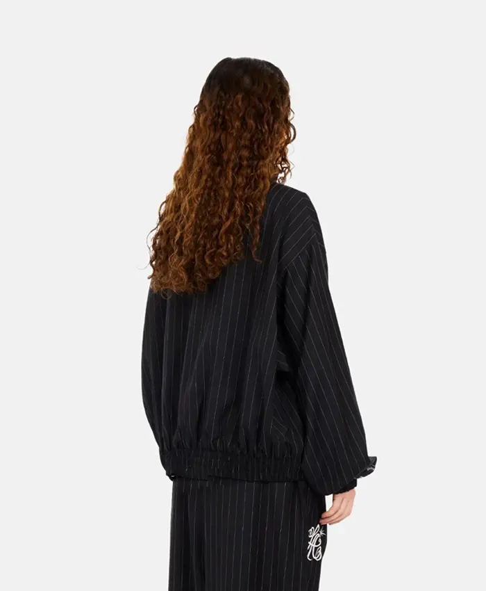 Nana Ouyang Signature Black Pinstripe Tracksuit 2026