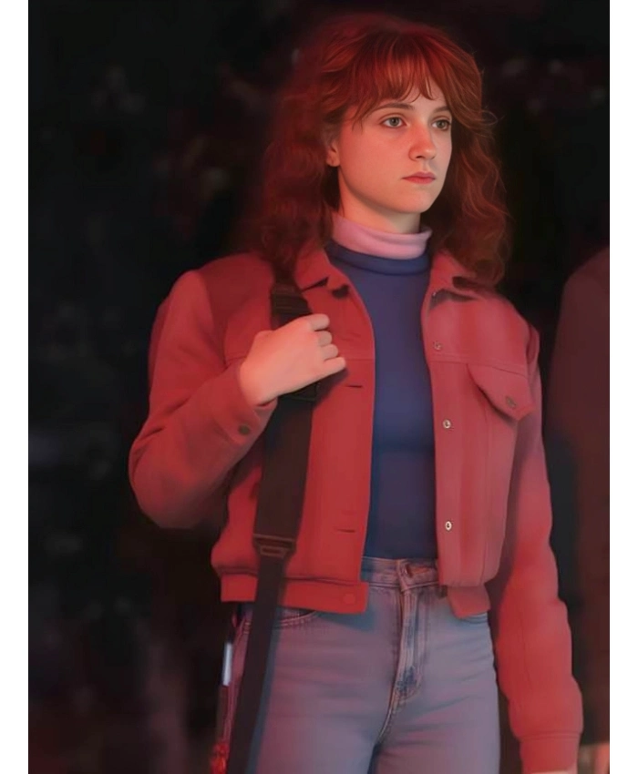 Nancy Wheeler TV Series Stranger Things S05 Natalia Dyer Cropped Brown Jacket