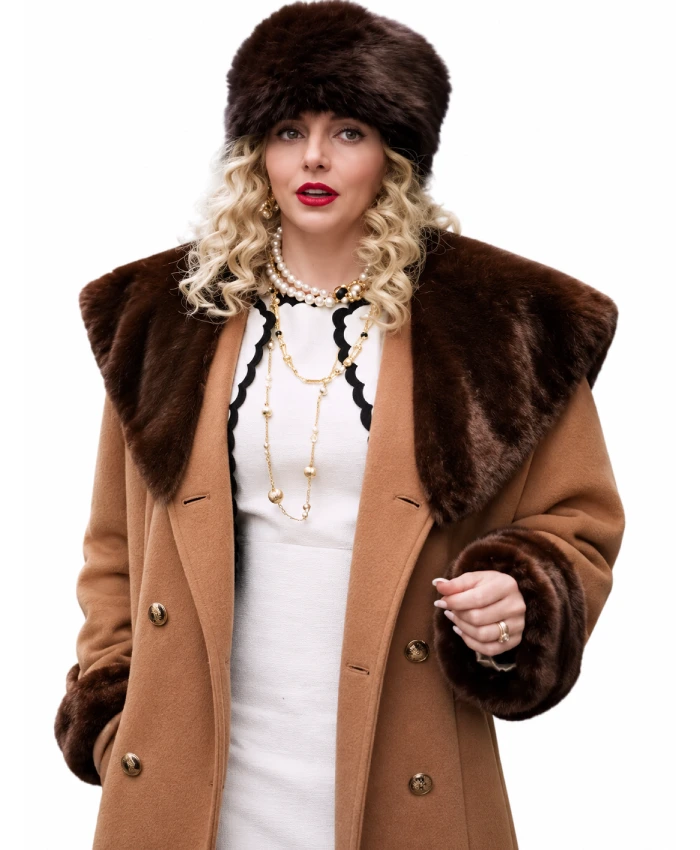 Natalie Dormer The Lady S01 Sarah Ferguson Fur Wool Coat