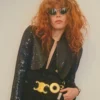 Natasha Lyonne PFW Black Sequin Jacket