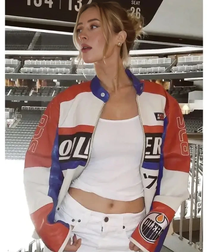 Lauren Kyle Oilers Racing Leather Jacket