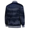 Navy Detroit Tigers Puffer Full Snap Satin Jacket