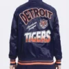 Navy Detroit Tigers Turn It Up M Classic Rib Full Snap Satin Jacket
