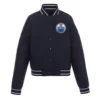 Navy Edmonton Oilers Front Hit Poly Twill Jacket