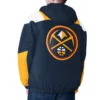 Navy Gold Denver Nuggets Charger Half Zip Pullover Jacket Back