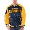 Navy Gold Denver Nuggets Renegade Varsity Satin Jacket