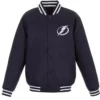 Navy Tampa Bay Lightning Front Hit Poly Twill Jacket