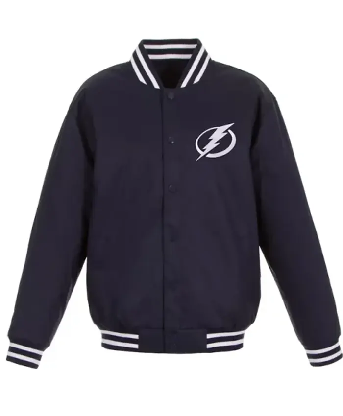 Navy Tampa Bay Lightning Front Hit Poly Twill Jacket
