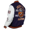 Navy And White New York Islanders Championship Varsity Jacket