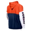 NavyOrange Detroit Tigers Full Zip Color Block Hoodie Windbreaker