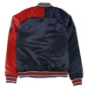 NavyRed Cleveland Guardians Full Snap Varsity Satin Jacket