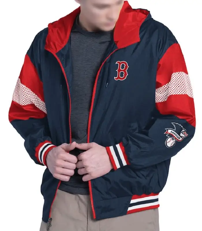 Navy Red Boston Red Sox Legacy Lightweight Hooded Jackt