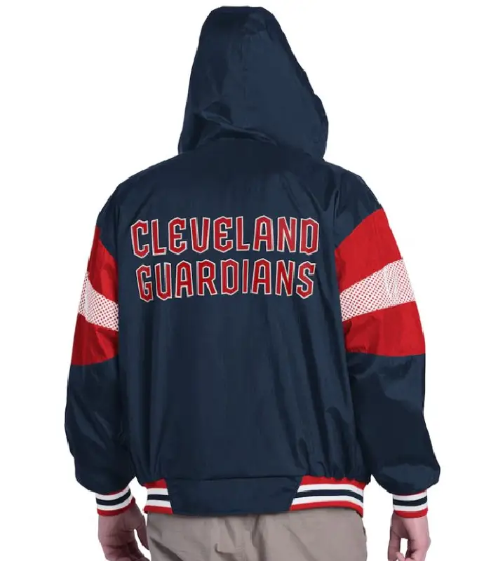 Navy Red Cleveland Guardians Legacy Lightweight Hooded Jacket