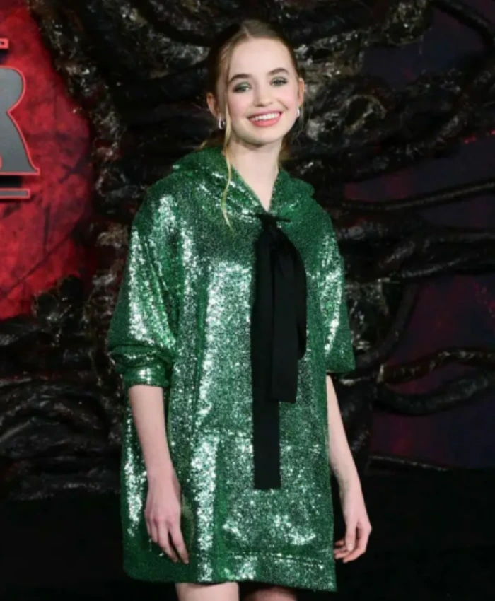 Nell Fisher TV Series Stranger Things S05 Green Hooded Dress