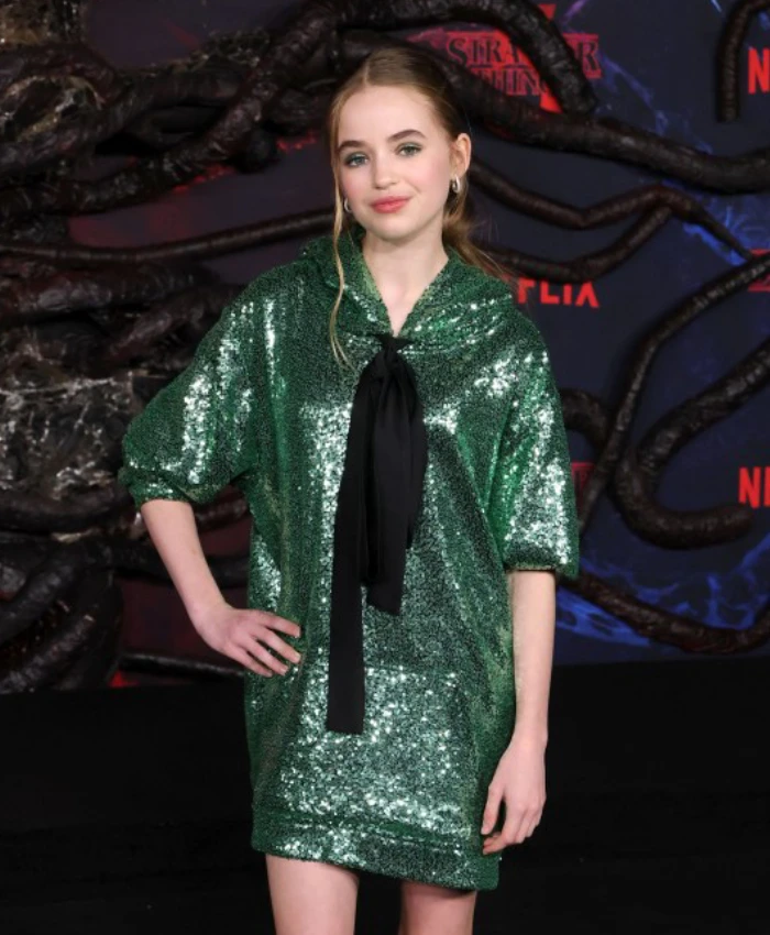 Nell Fisher TV Series Stranger Things S05 Green Sequin Hooded Dress