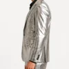 Neuromancer Louis Hofmann Peter Riviera Silver Metallic Suit For Mens