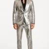 Neuromancer Louis Hofmann Peter Riviera Silver Metallic Suit Mens