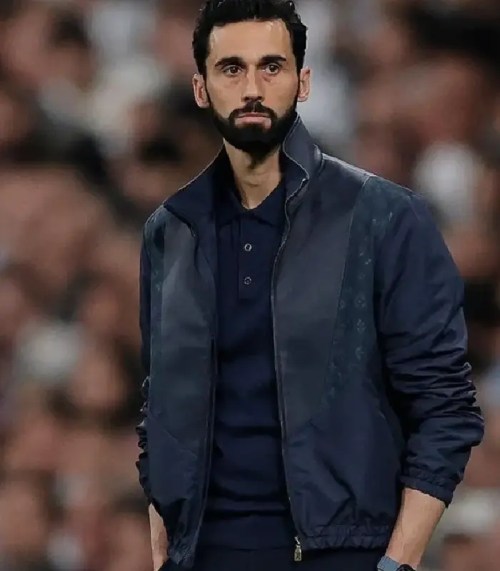 Alvaro Arbeloa Sporty Leather Mix Track Jacket
