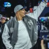 New England Patriots 2025 Leather Sleeves Grey Varsity Jacket