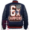 New England Patriots 6X Super Bowl Navy Blue Varsity Jacket