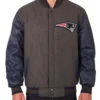 New England Patriots American Team Charcoal And Blue Varsity Jacket