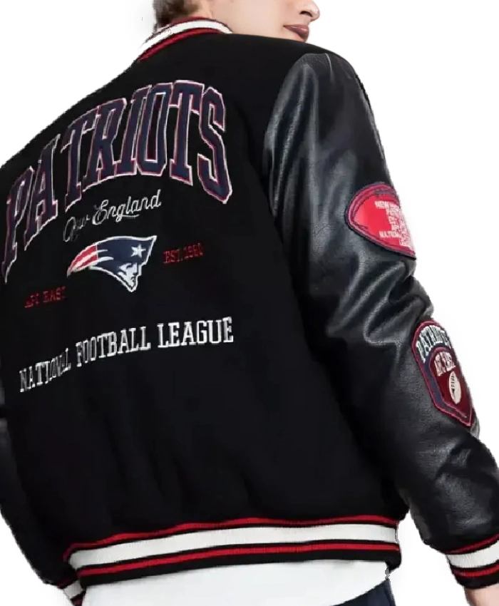 New England Patriots Black Varsity Jacket