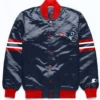 New England Patriots Button Down Navy Blue Varsity Jacket
