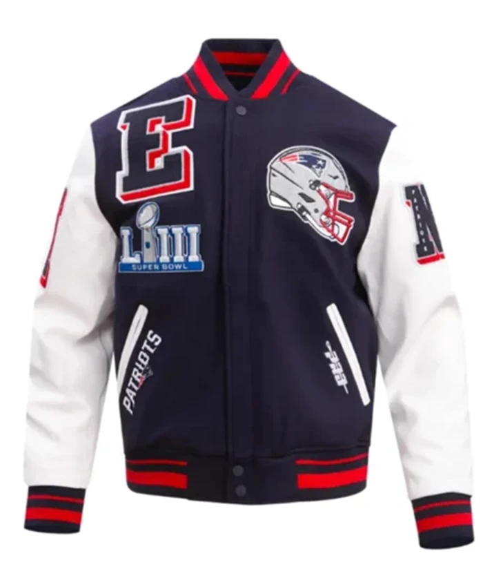 New England Patriots Mashup Rib Varsity Jacket