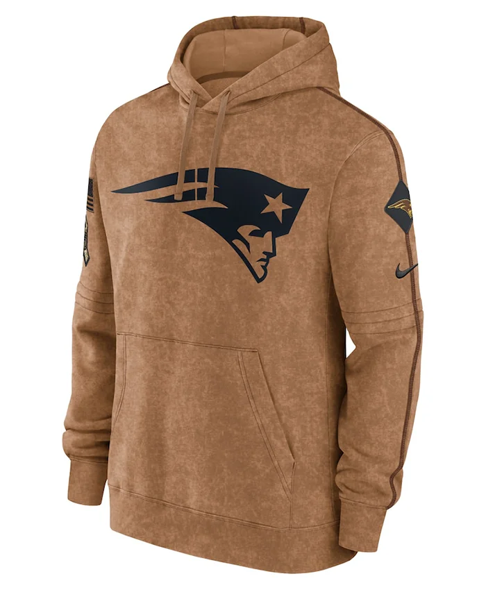 New England Patriots Salute To Service Club Brown Hoodie