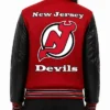 New Jersey Devils Red and Black Varsity Jacket Women
