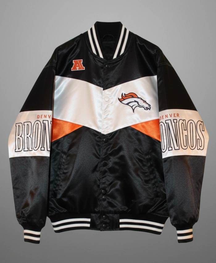 New NFL Denver Broncos Satin Bomber Jacket For Men And Women