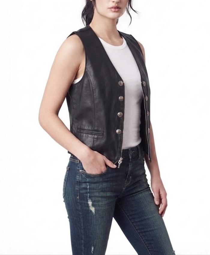 Shop Now Shaboozey Jeans Tonight Show Black Leather Vest Sale