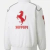 Ferrari F1 Vintage White Racing Jacket