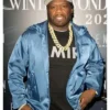 New Year Eve 2026 American Rapper 50 Cent Blue Satin Jacket
