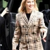 New York City 2025 Kate Hudson Plaid Coat