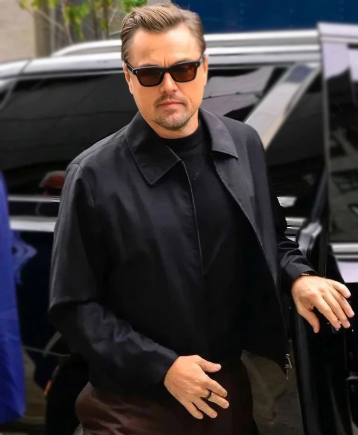 New York City 2025 Leonardo DiCaprio Black Cotton Jacket