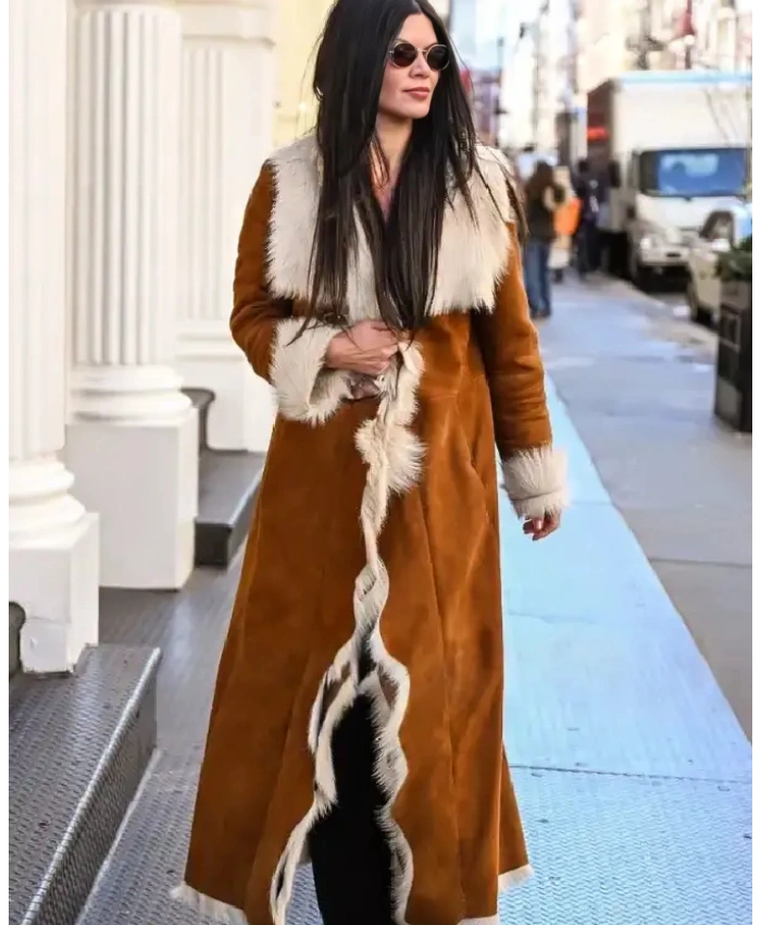 Danielle Vasinova NYC Fur Trim 2026 Suede Coat
