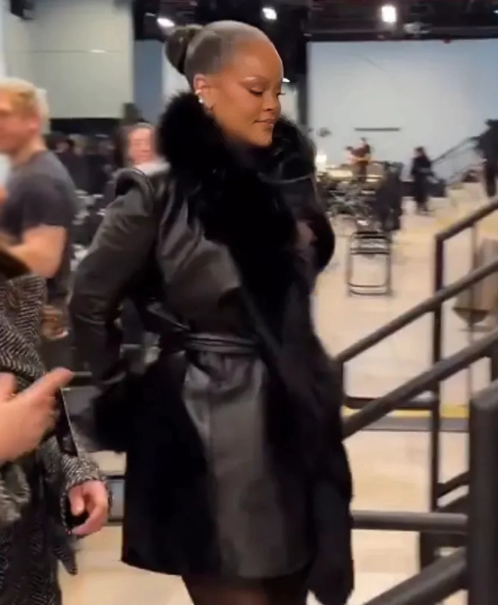 NYC 2026 Rihanna Leather Coat