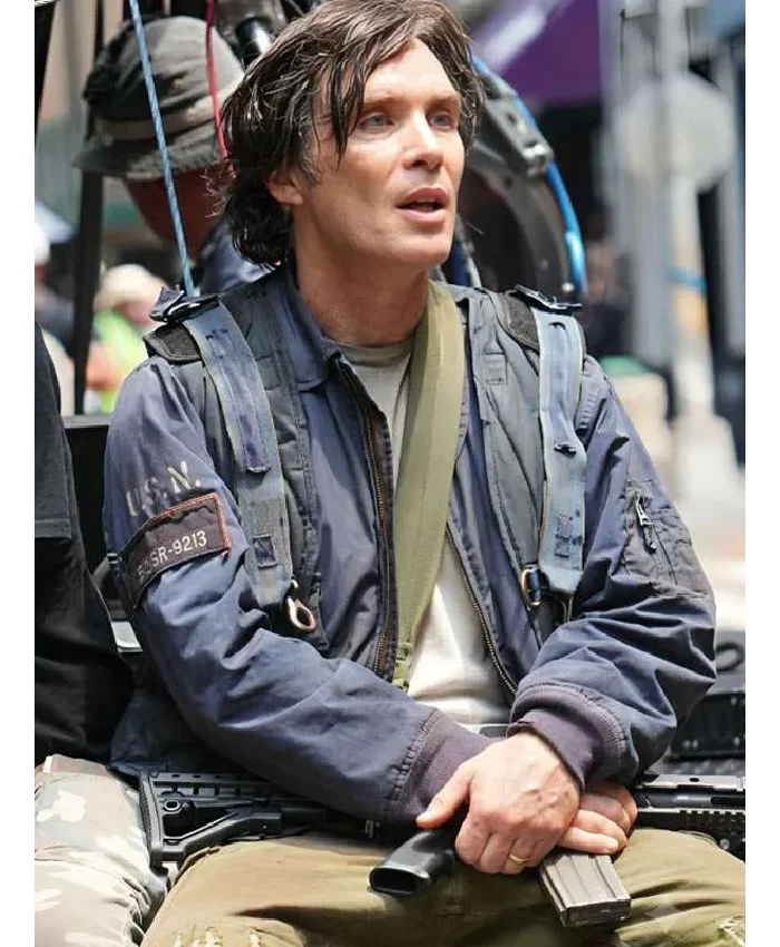 New York City A Quiet Place Part III Cillian Murphy Navy Blue Jacket