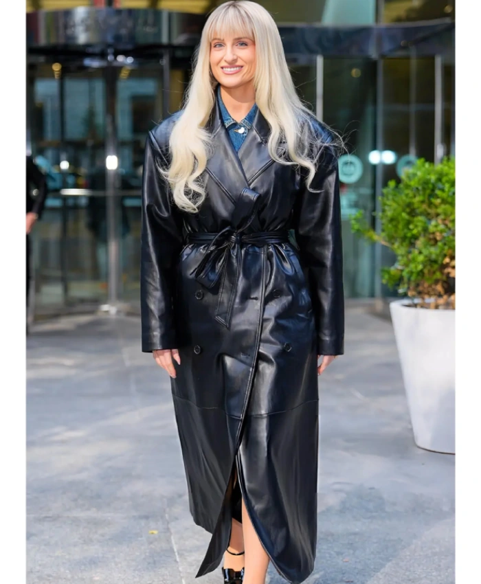 Meghan Trainor NYC Leather Trench Coat