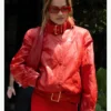 New York City Rita Ora Red Quilted Leather Jacket